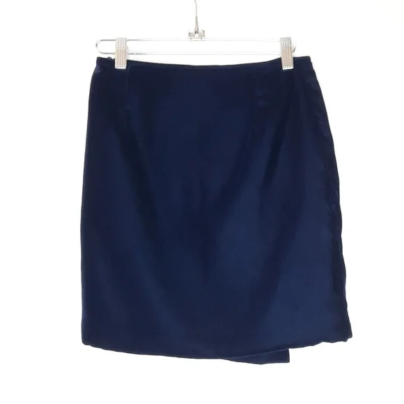 Patbo Blue Velvet Ruffle Mini Skirt 2 - Picture 3 of 5
